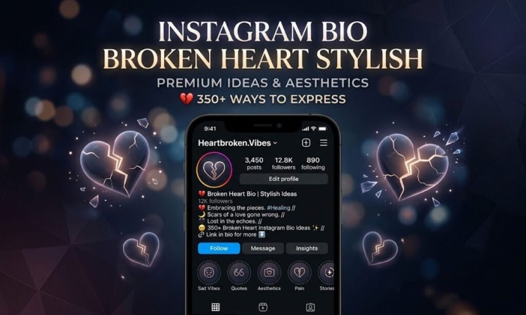 Instagram Bio Broken Heart Stylish