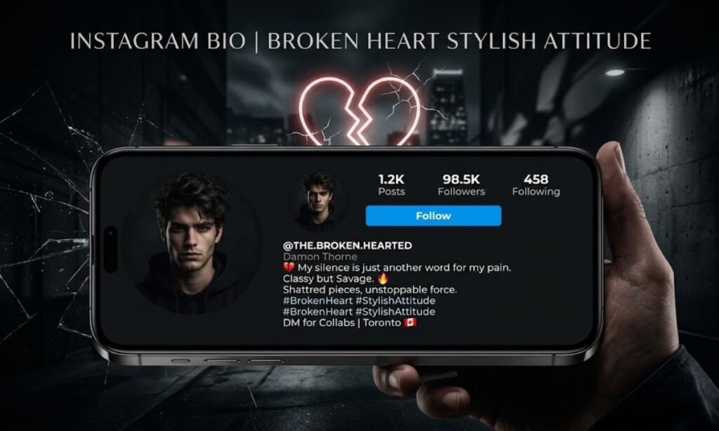 Instagram Bio Broken Heart Stylish Attitude