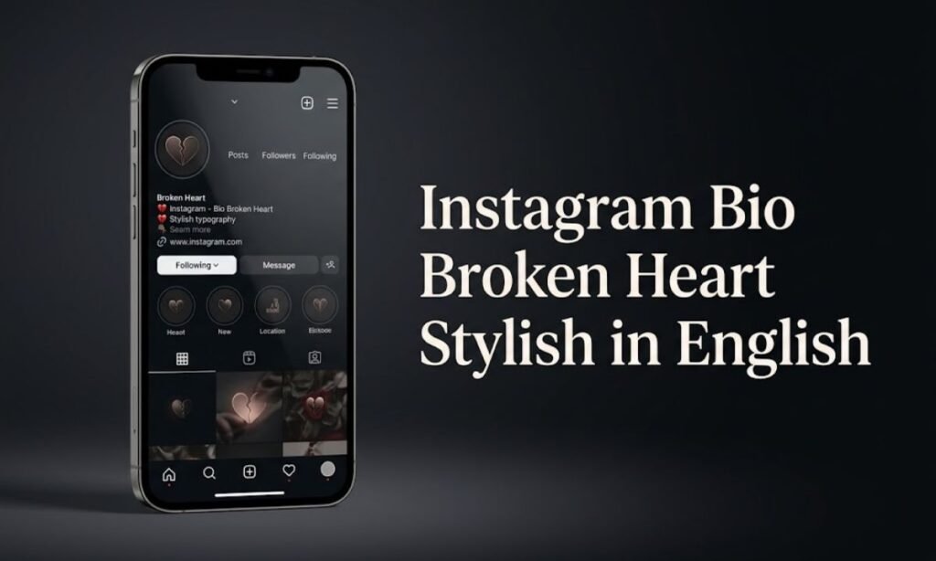Instagram Bio Broken Heart Stylish in English